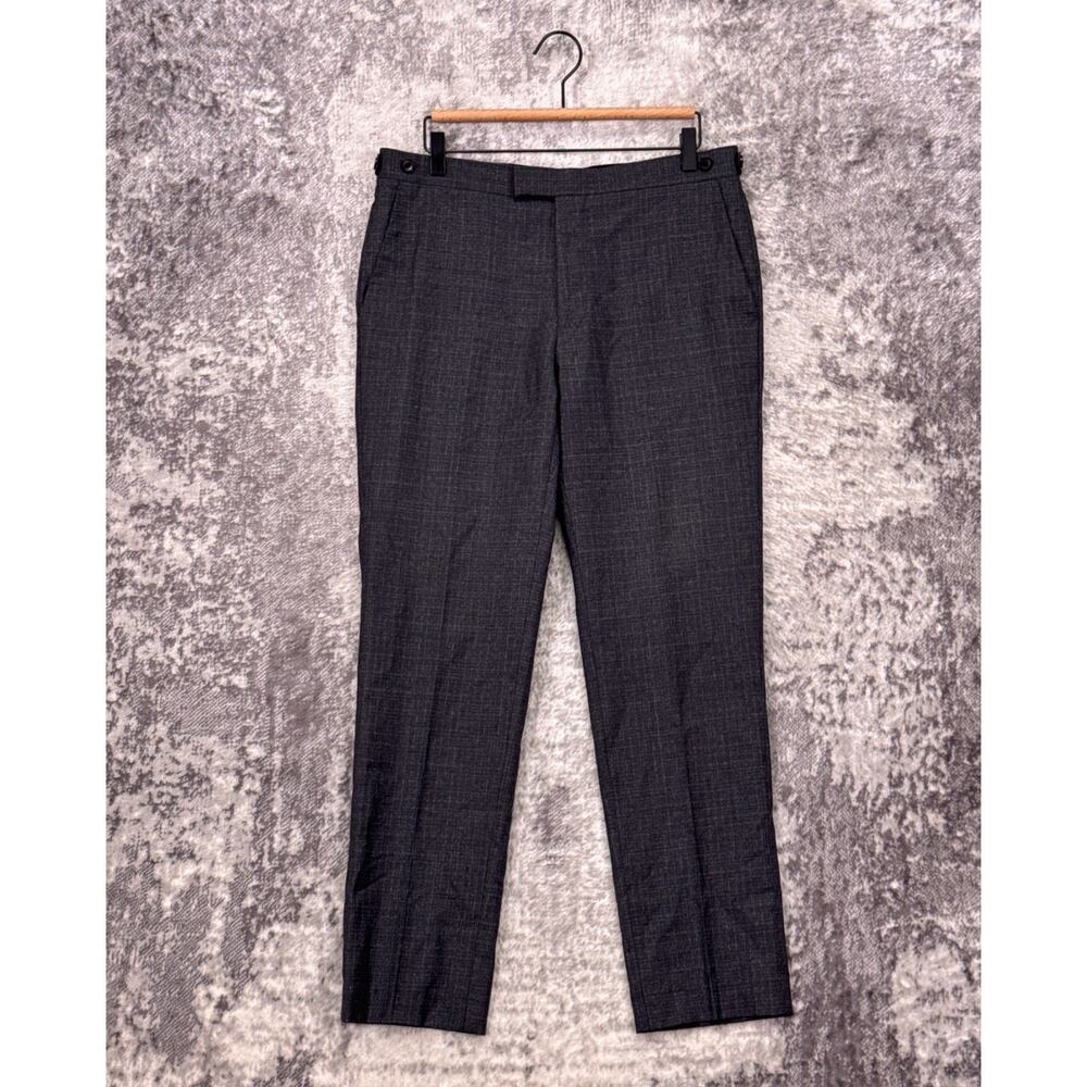 REISS Pants 32 x 30 Mens Gray Wool Slim Fit Dress Trouser